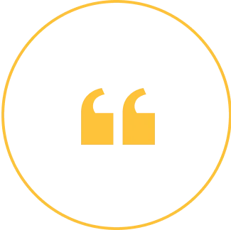 Over The Moon Yellow quotation marks on black circular background.